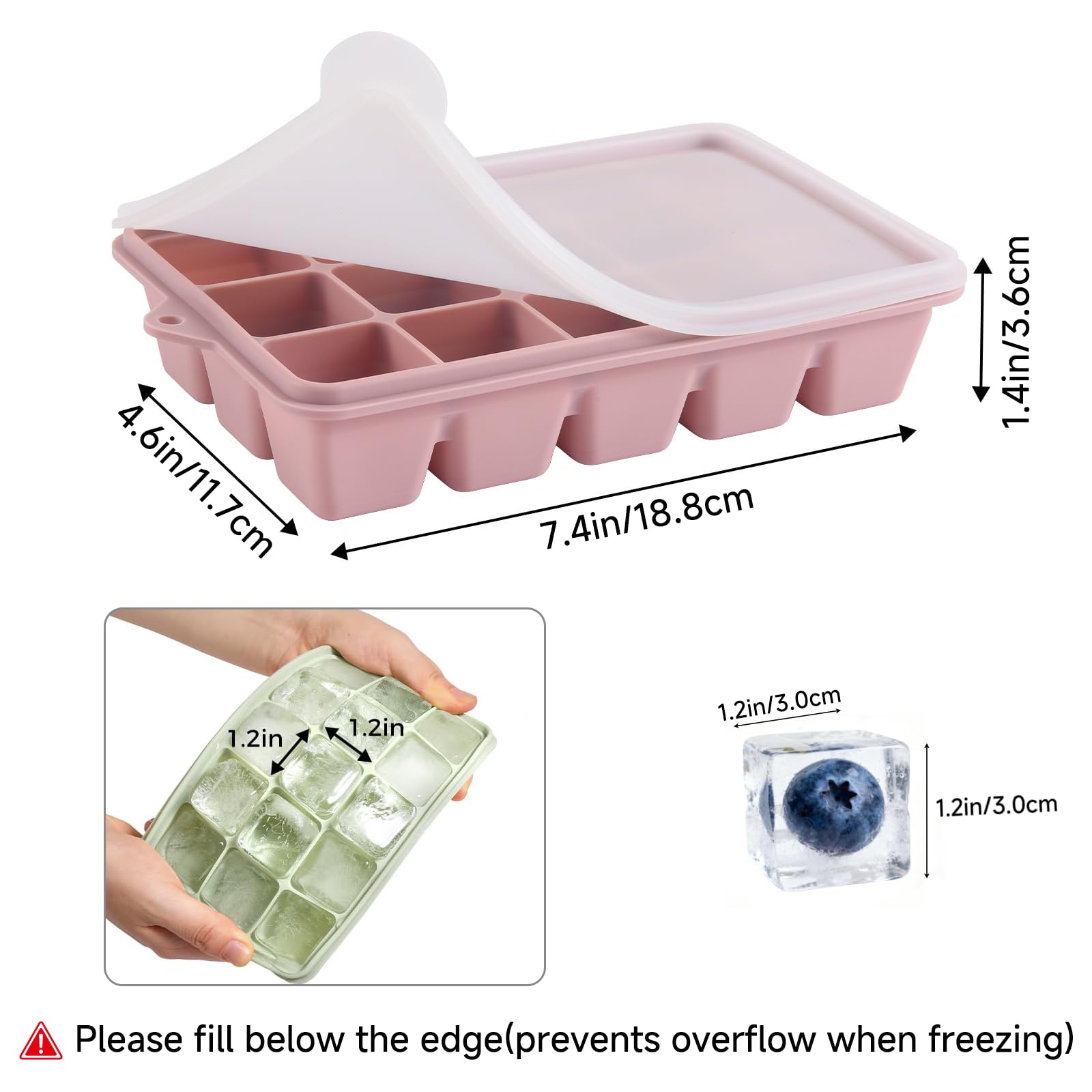 PET Hous cubos hielo 1,2x1,2 pulgadas para bebidas
