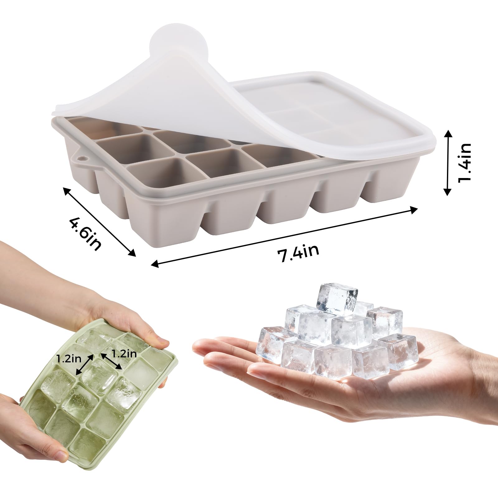 PET Hous cubos de hielo de 1.2 pulgadas para bebidas