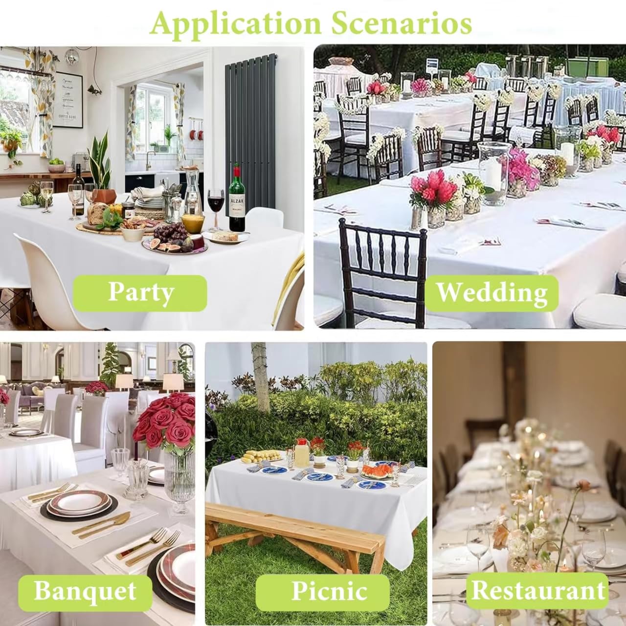 Mantel desechable PETFNS, fácil de desechar y reciclar tras la celebración