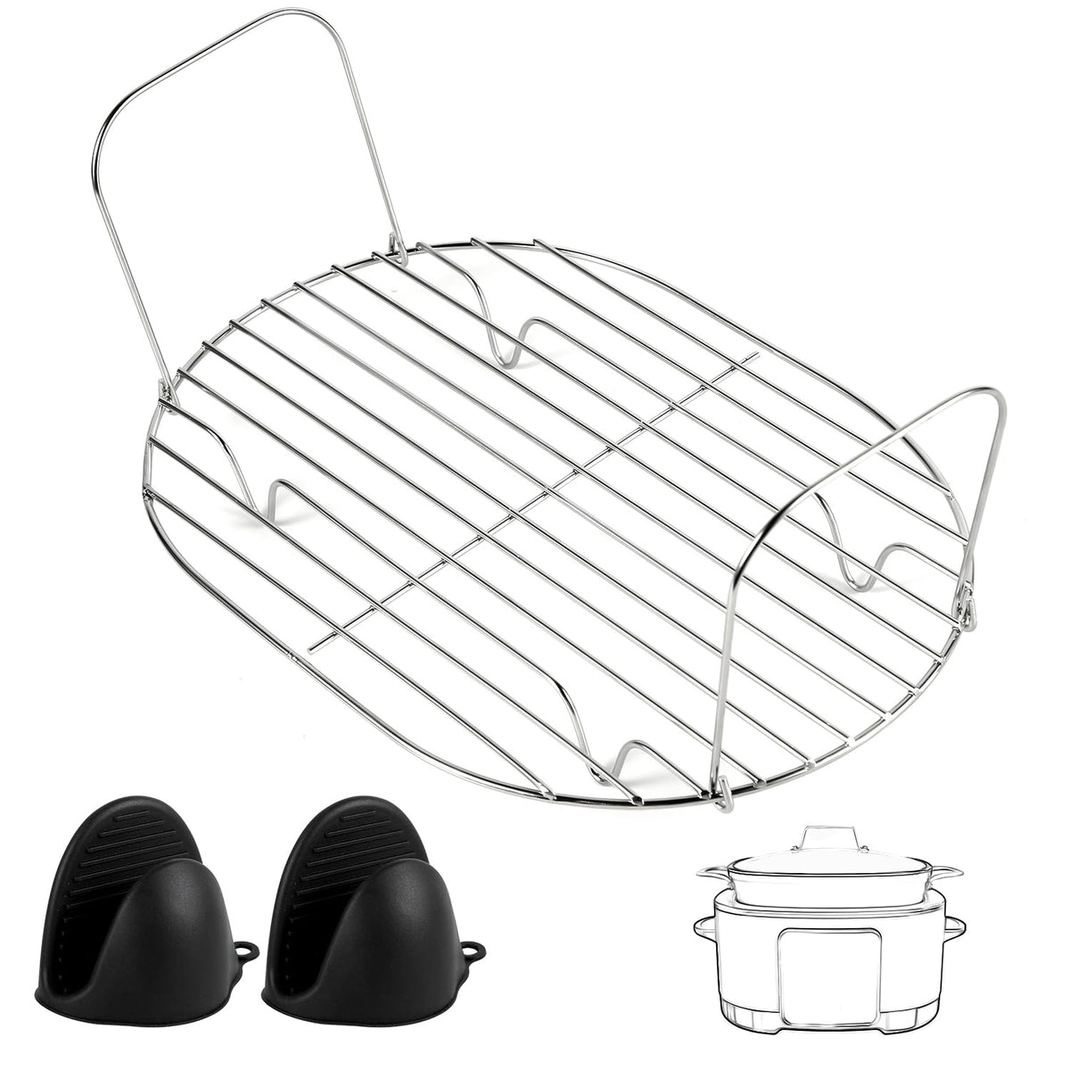Rejilla PEUTIER de vapor y asado para Ninja Foodi Pro, ideal para cocción al vapor