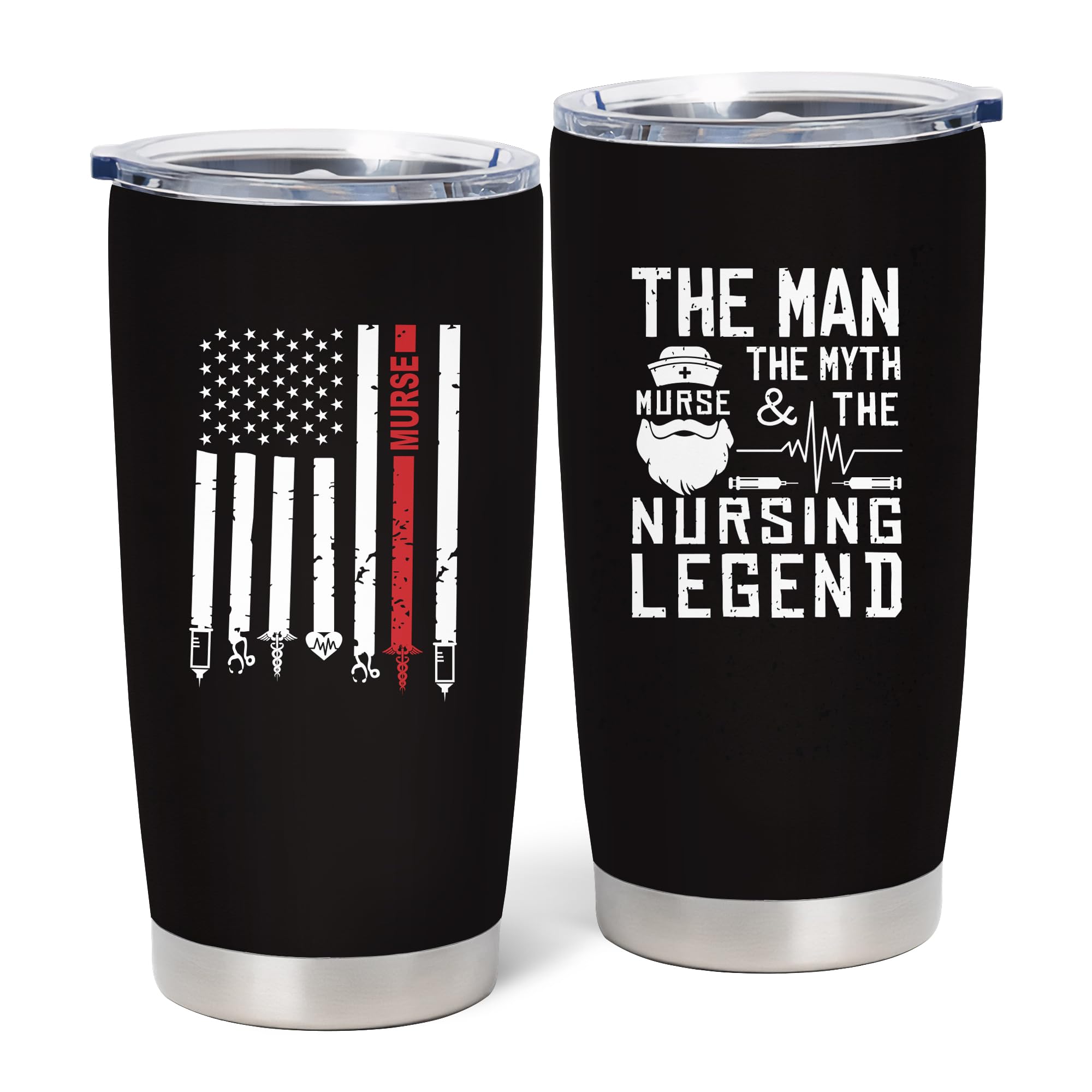 Pewuvos vaso termico 20oz con diseño para enfermeros masculinos, ideal para uso diario.