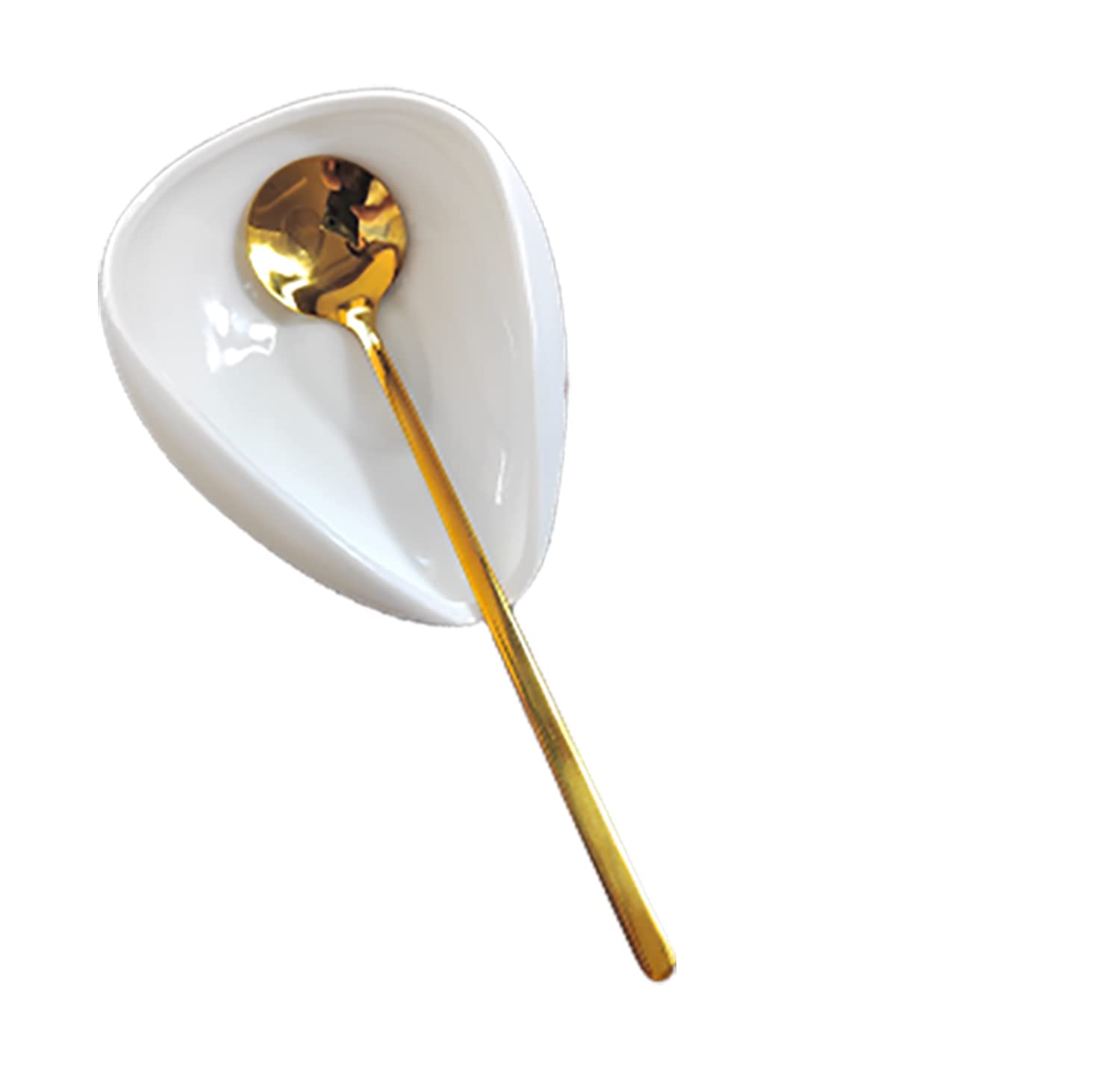 PFCTRJR reposacucharas de café mini blanco con dorado, ordena cucharas.