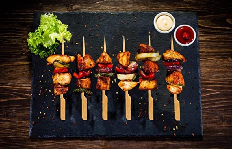 PFIEIFPO pinchos bambú para barbacoa, aptos para parrilla