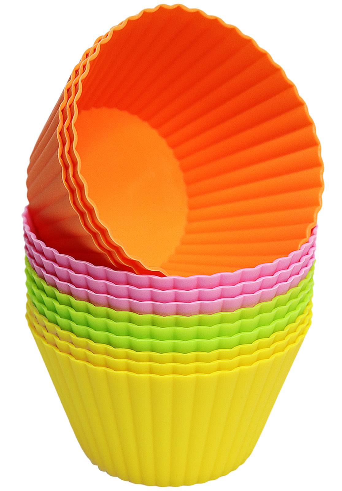 Pharamat capsulas silicona cupcake grandes y coloridas para hornear uniformemente.