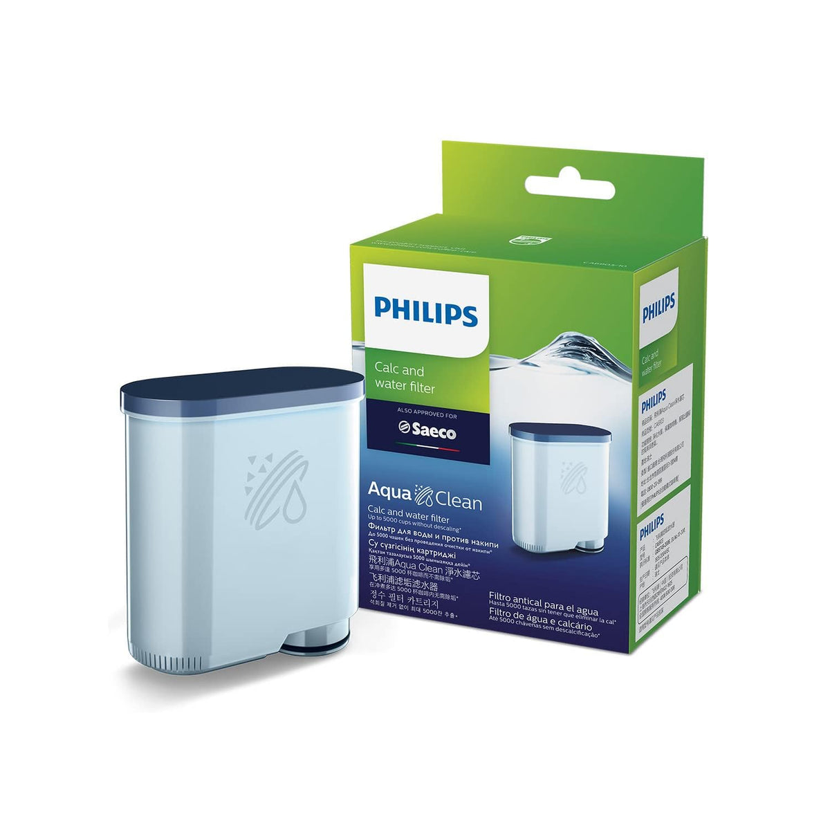 Philips AquaClean instalación fácil con filtro original para proteger la cafetera