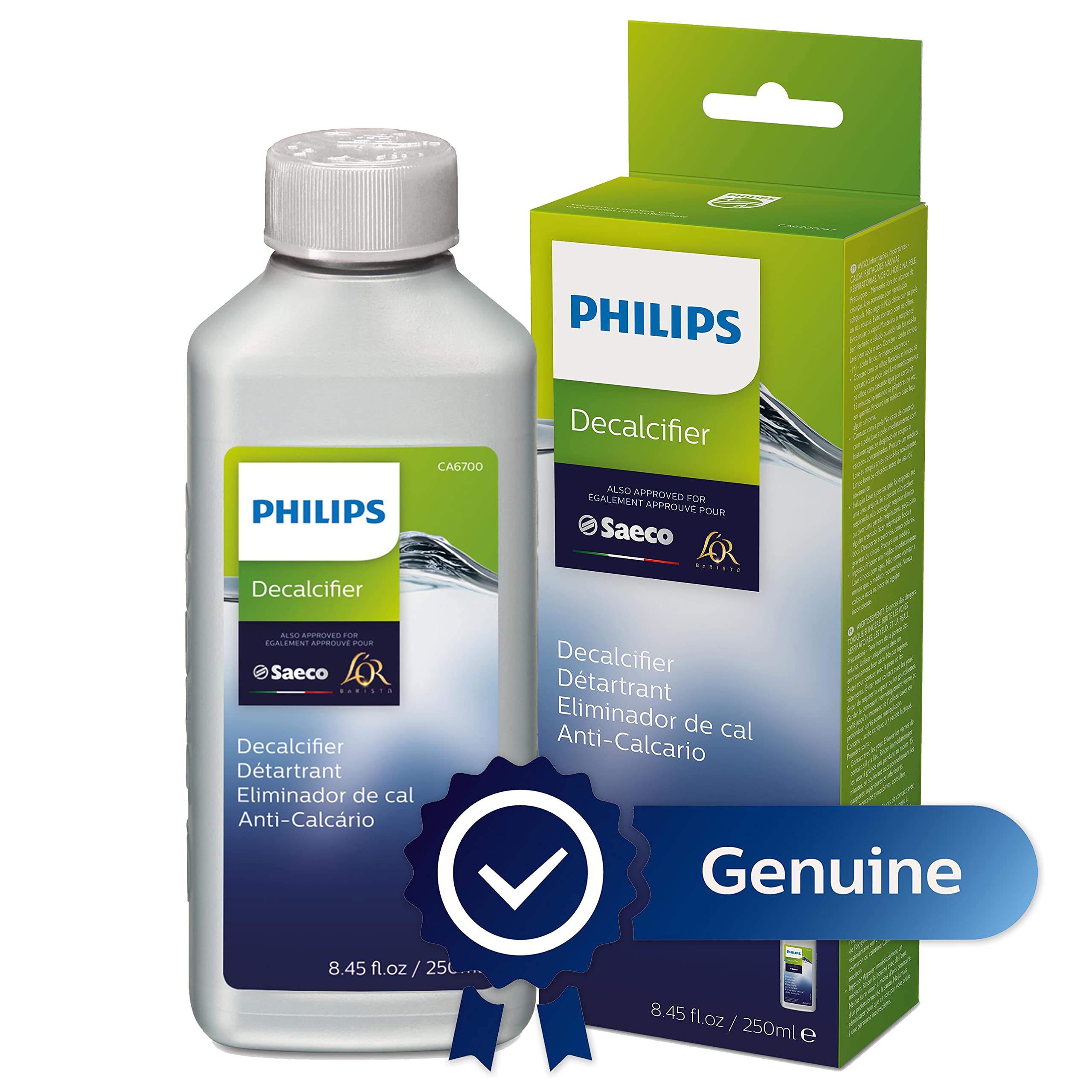 Descalcificador Philips espresso: aplicación rápida para eliminar sarro y mantener rendimiento.
