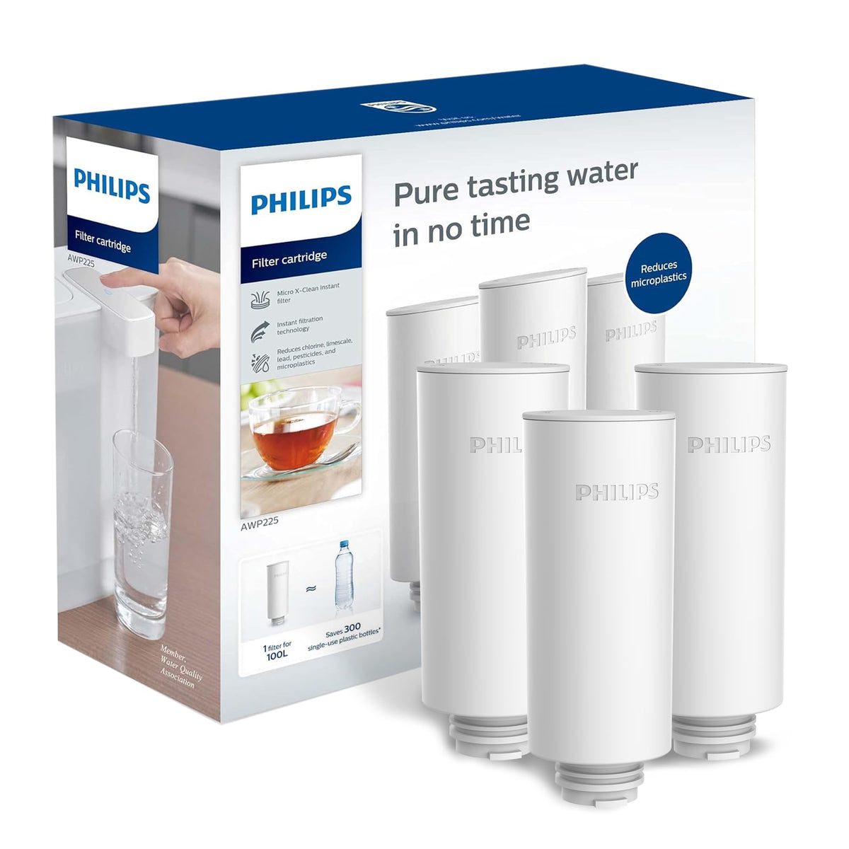 Filtros de repuesto Philips GoZero AWP231, tres unidades, para filtración continua y rápida.