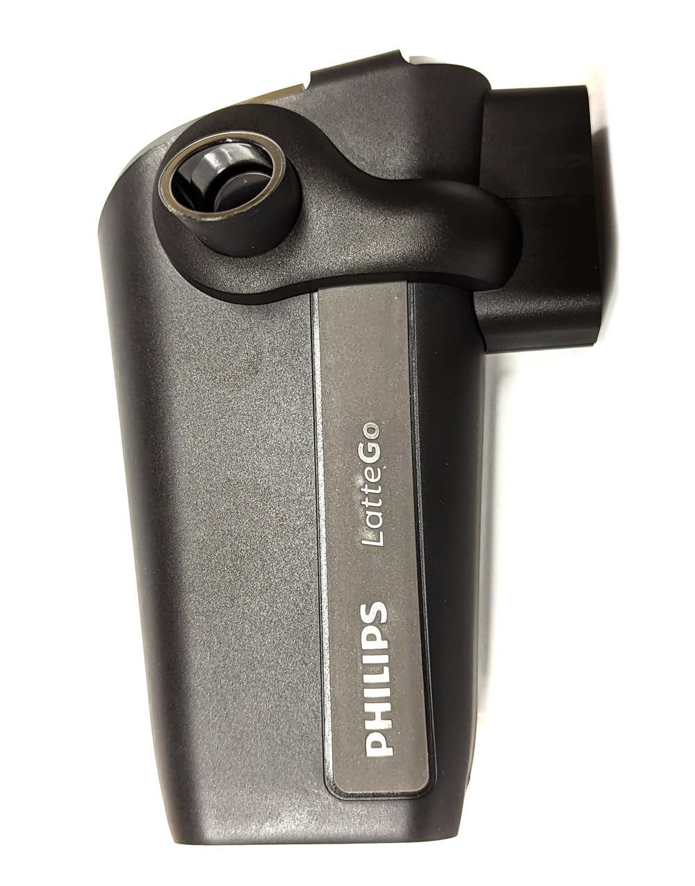 Philips LatteGo jarra cromada con tapa, facilita rellenado y limpieza diaria.