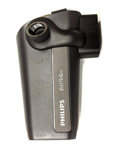 Philips LatteGo jarra cromada con tapa, facilita rellenado y limpieza diaria.