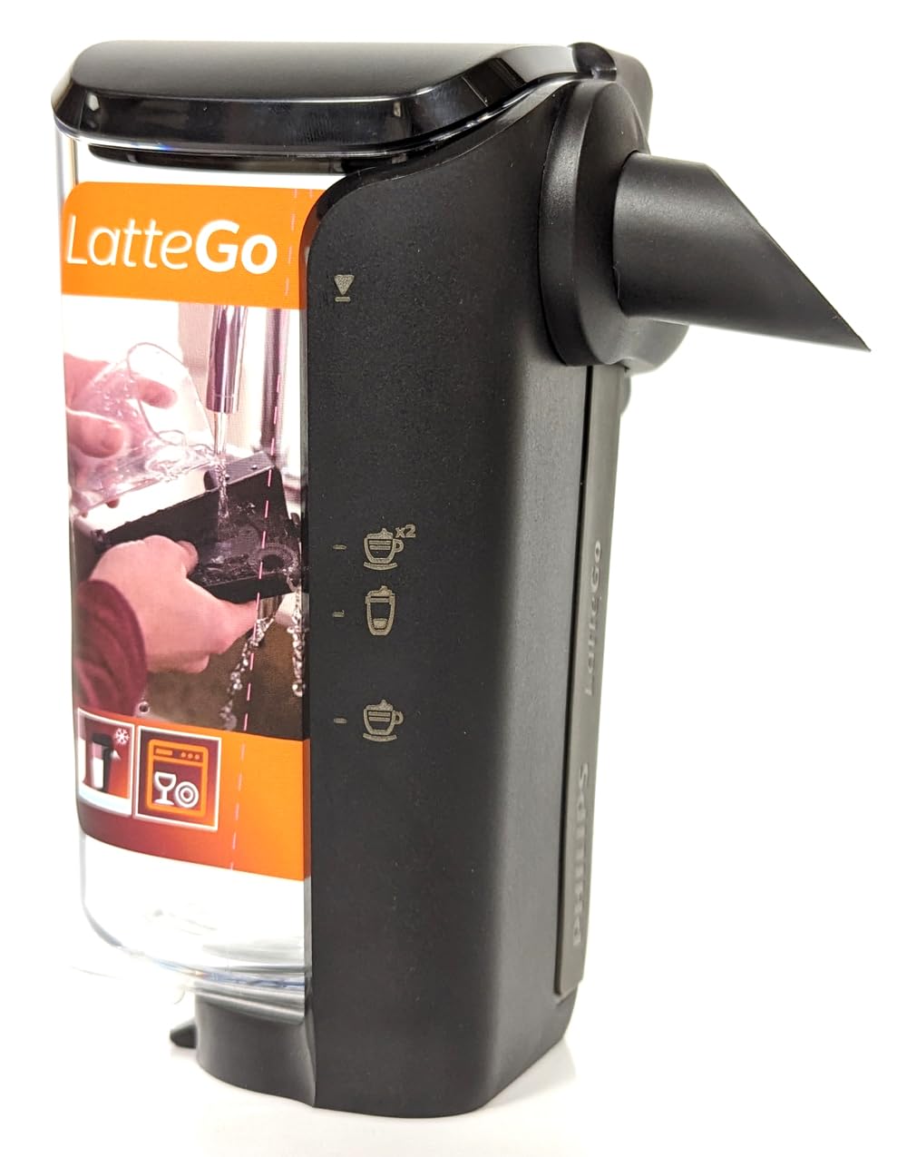 Philips LatteGo jara cromada grande, compatible con EP5447/94, ajuste preciso para uso diario.