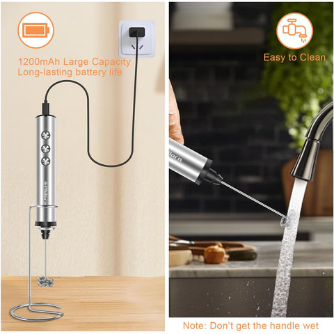 Philorn frother velocidades alta-media-baja para espuma perfecta.