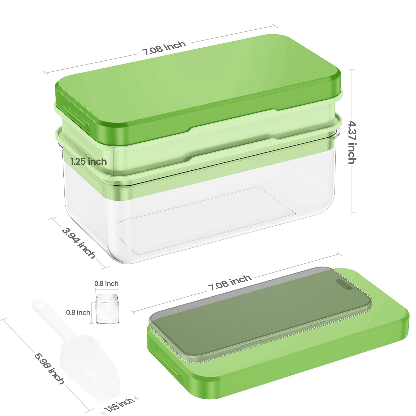 PHINOX Contenedor de hielo con tapa sellada