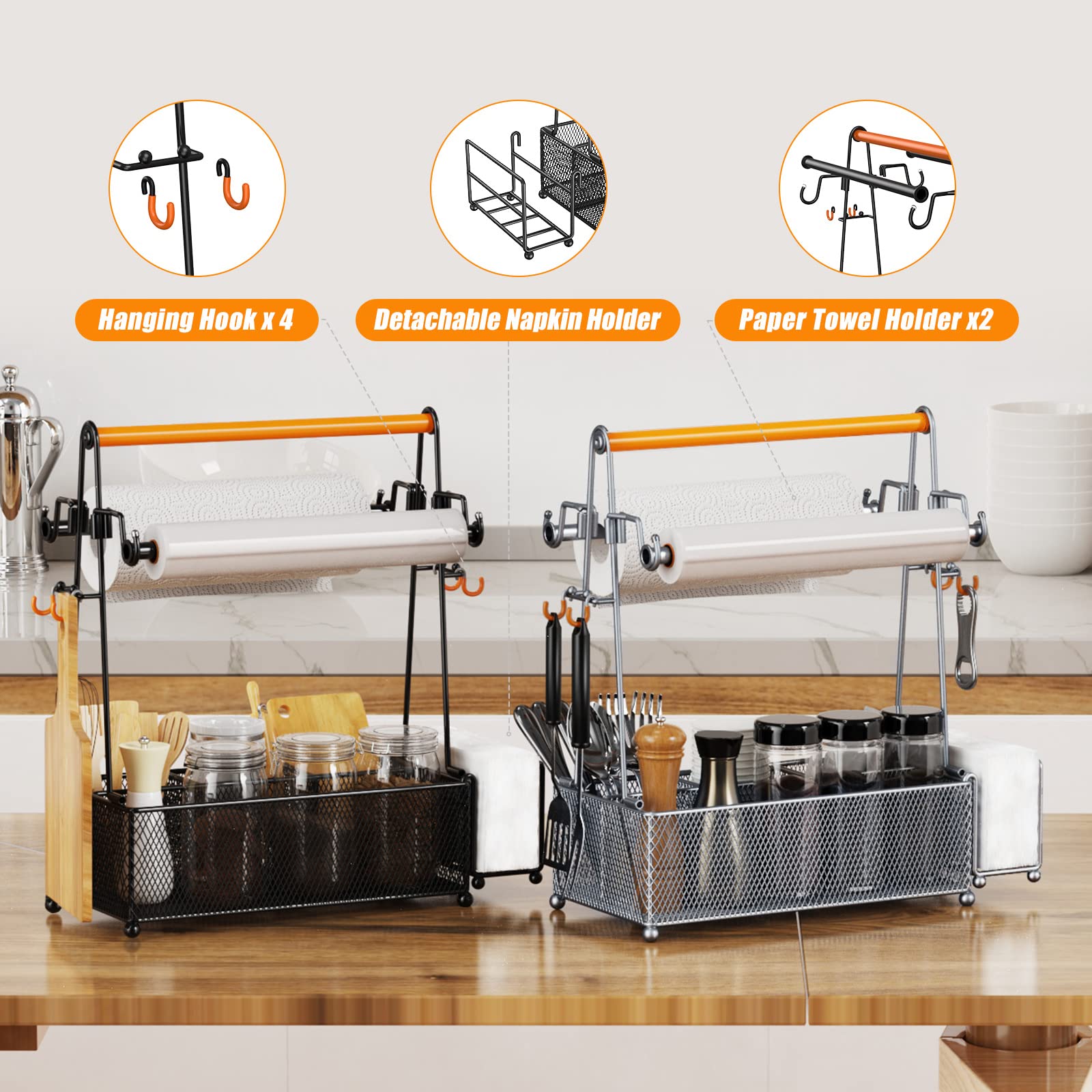 PHINOX gancho removible negro, mantiene utensilios al alcance