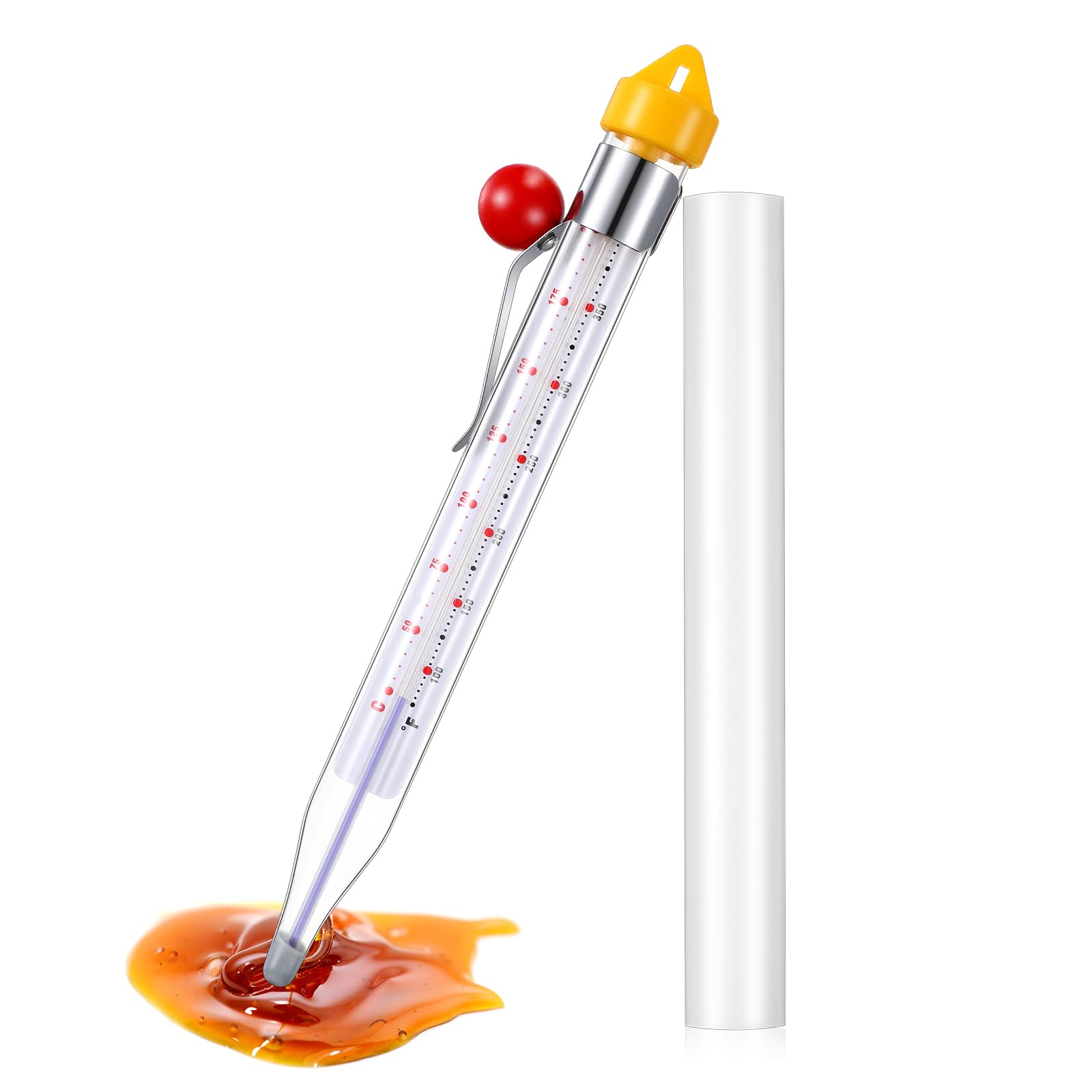Photect termometro para caramelos de 8 pulgadas con pinza para olla, lectura rápida.