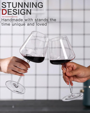 Copa Physkoa de vino blanco 18 onzas, vista lateral, diseño moderno para maridar con comidas.