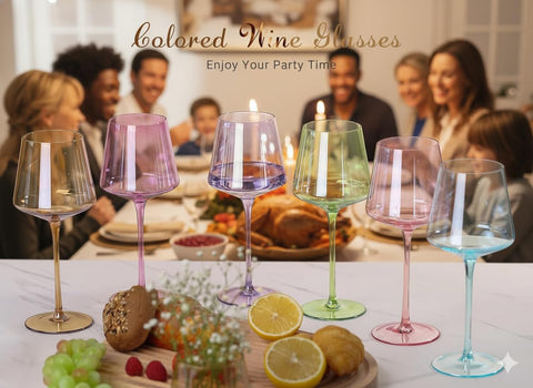 Copas Physkoa coloridas para diferentes colores y estilos de mesa.