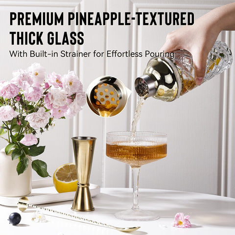 Physkoa cuchara bar dorada con punta machacadora para hierbas y frutas