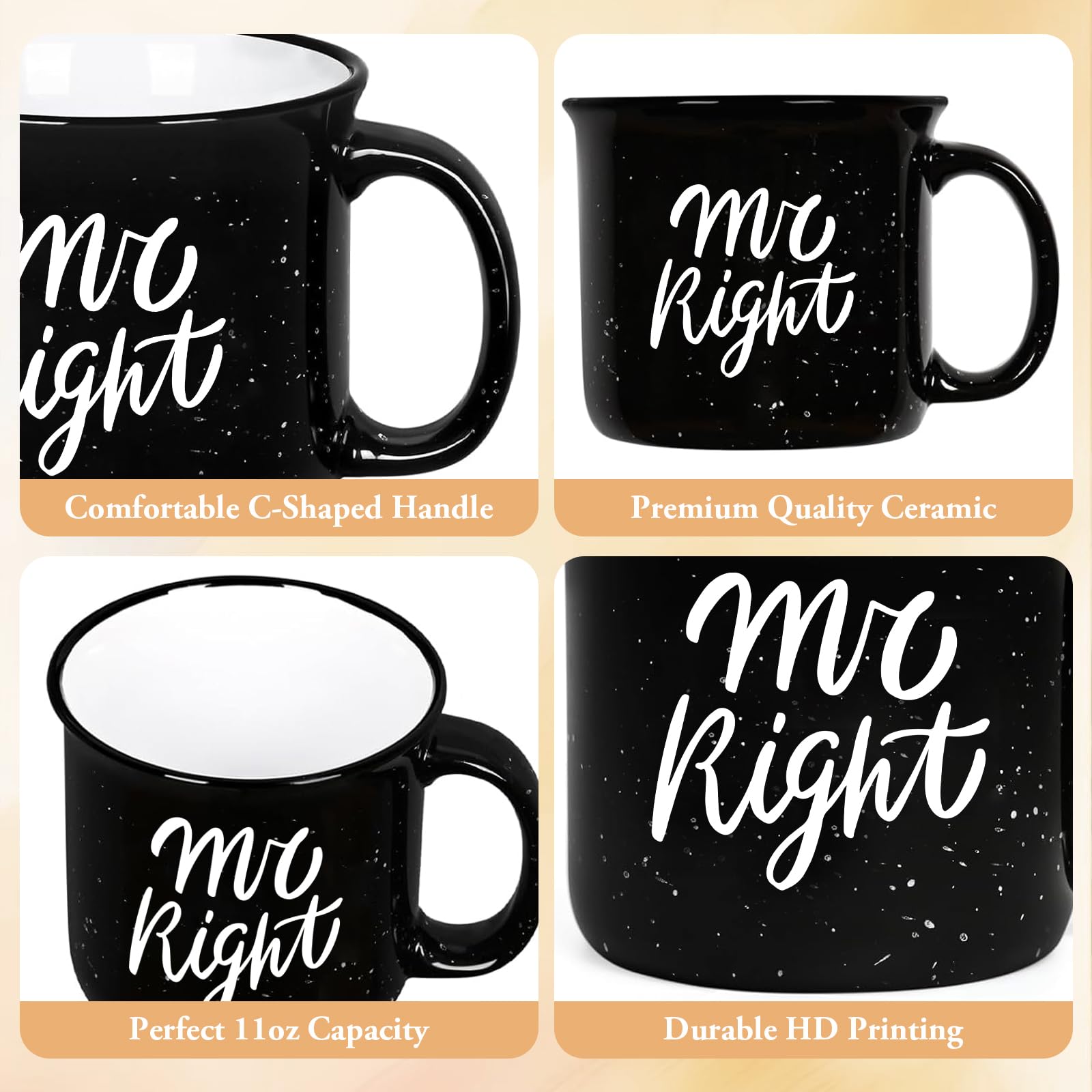 Physkoa, tazas de cerámica blanca y negra, diseño clásico.