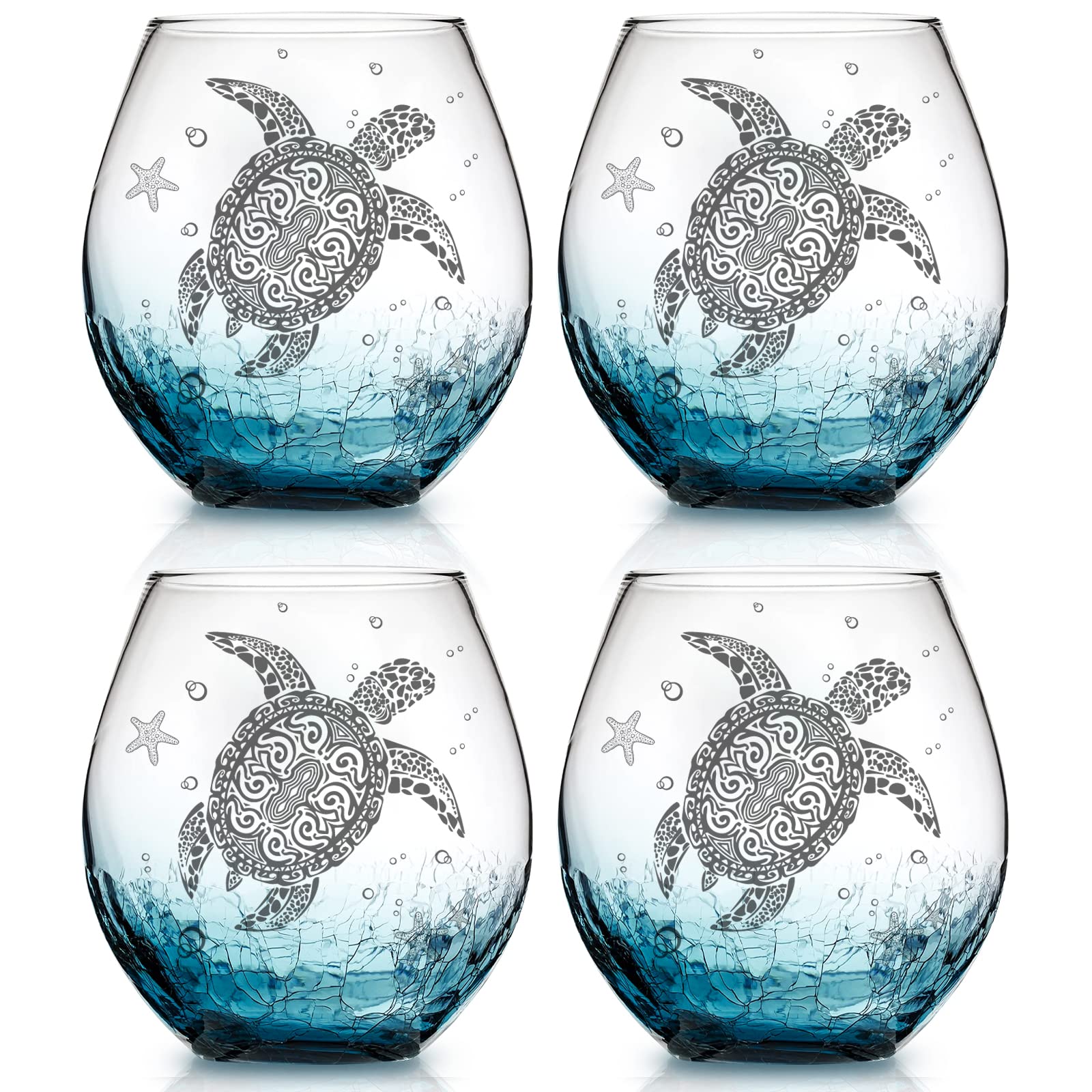 Physkoa vaso de vino sin tallo con tortuga marina, ideal para disfrutar vino en casa