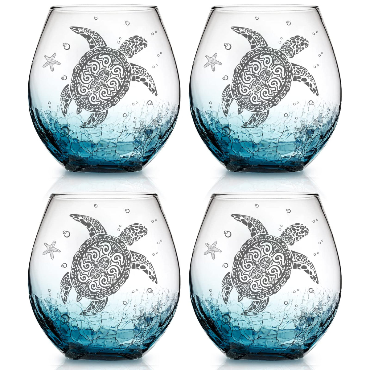 Physkoa vaso de vino sin tallo con tortuga marina, ideal para disfrutar vino en casa