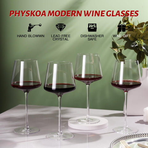 Physkoa vaso vino transparente sin plomo, realza color y aroma.