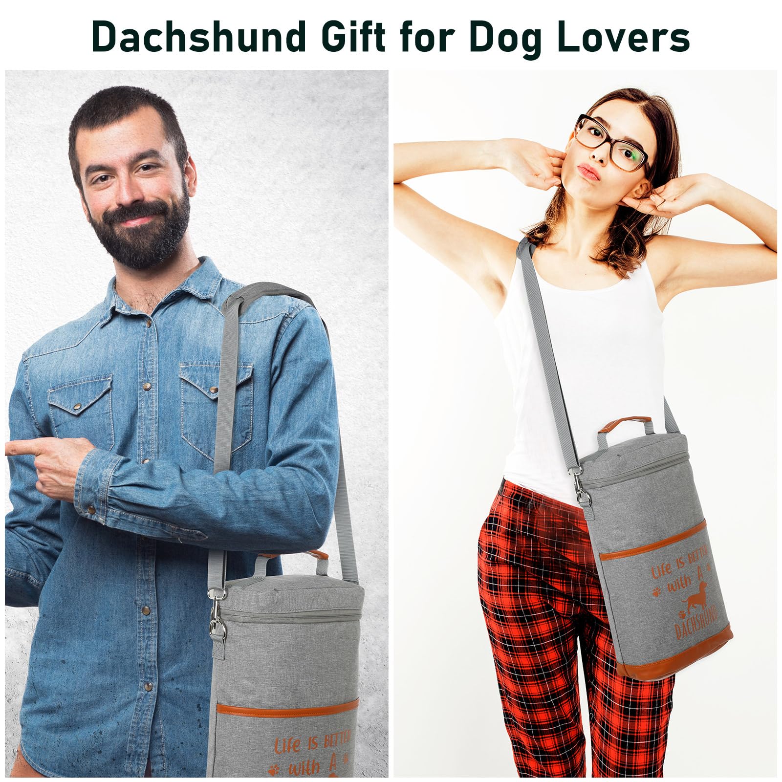 Conjunto regalo Pickmesh dachshund, incluye funda, copas y tapón.