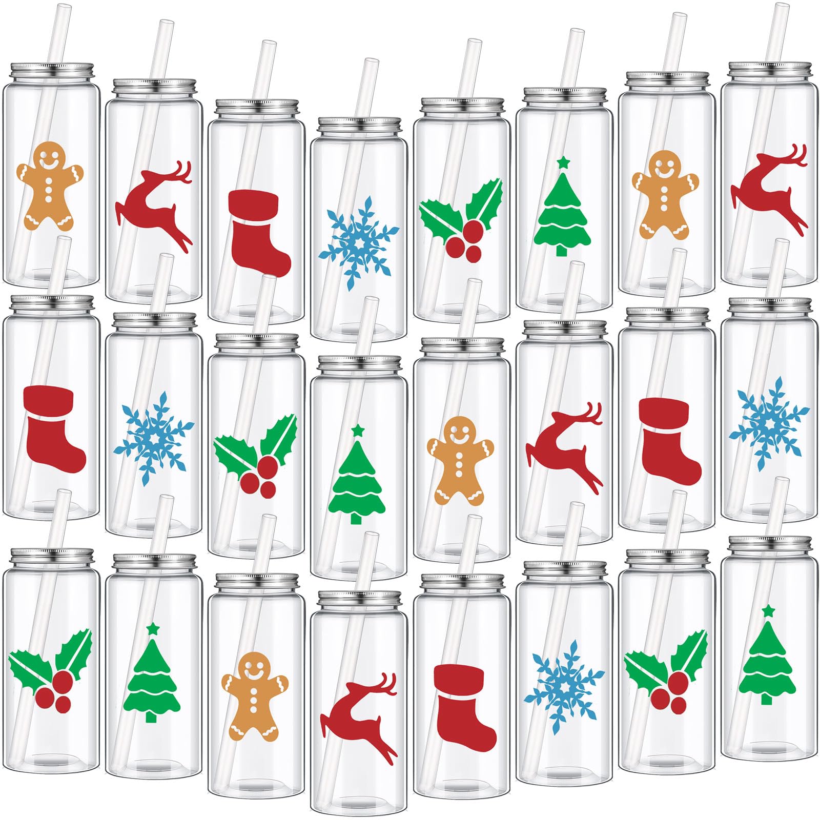 Copas Pickmesh navideñas con copos de nieve para bebidas
