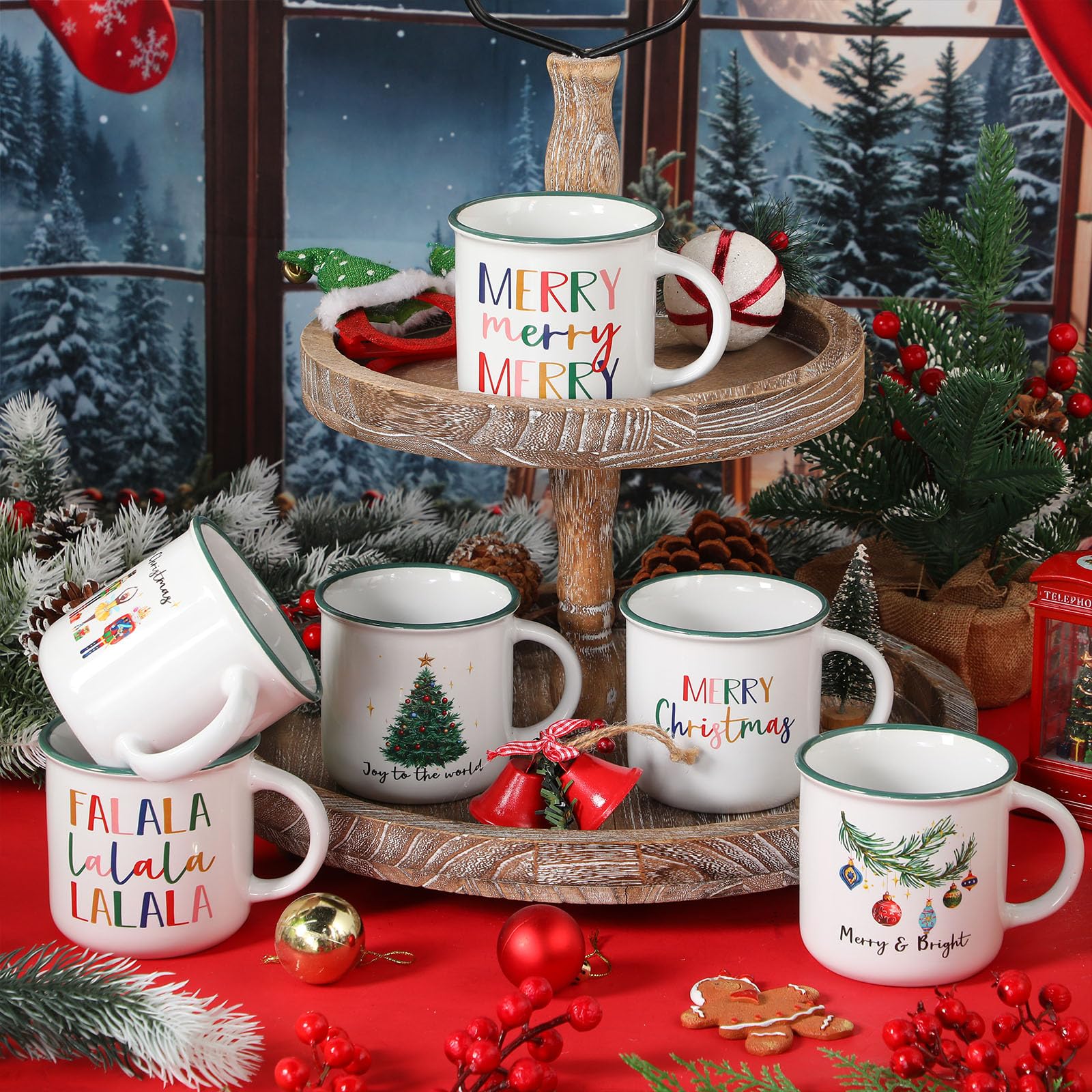 Taza Pickmesh con letra Falala, opción divertida para bebidas invernales.