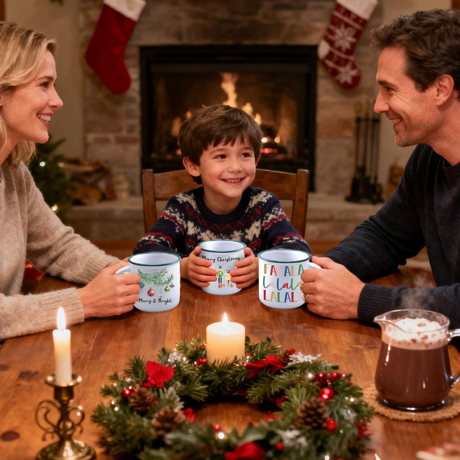 Conjunto de 6 tazas Pickmesh navideñas, prácticas para compartir en fiestas.
