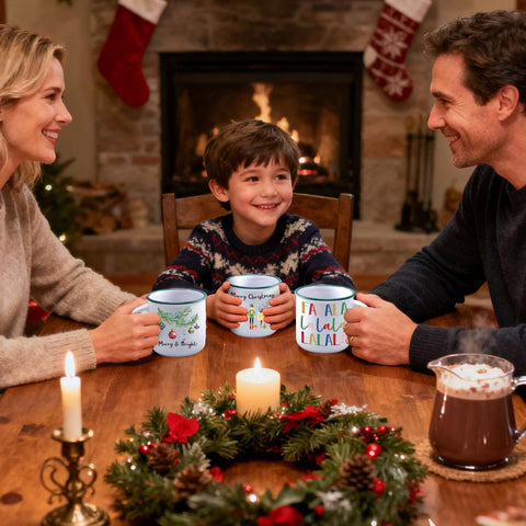Conjunto de 6 tazas Pickmesh navideñas, prácticas para compartir en fiestas.