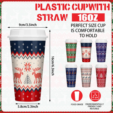 Pickmesh taza navidenas 16 onzas con tapa, ideal para viajes sin derrames.