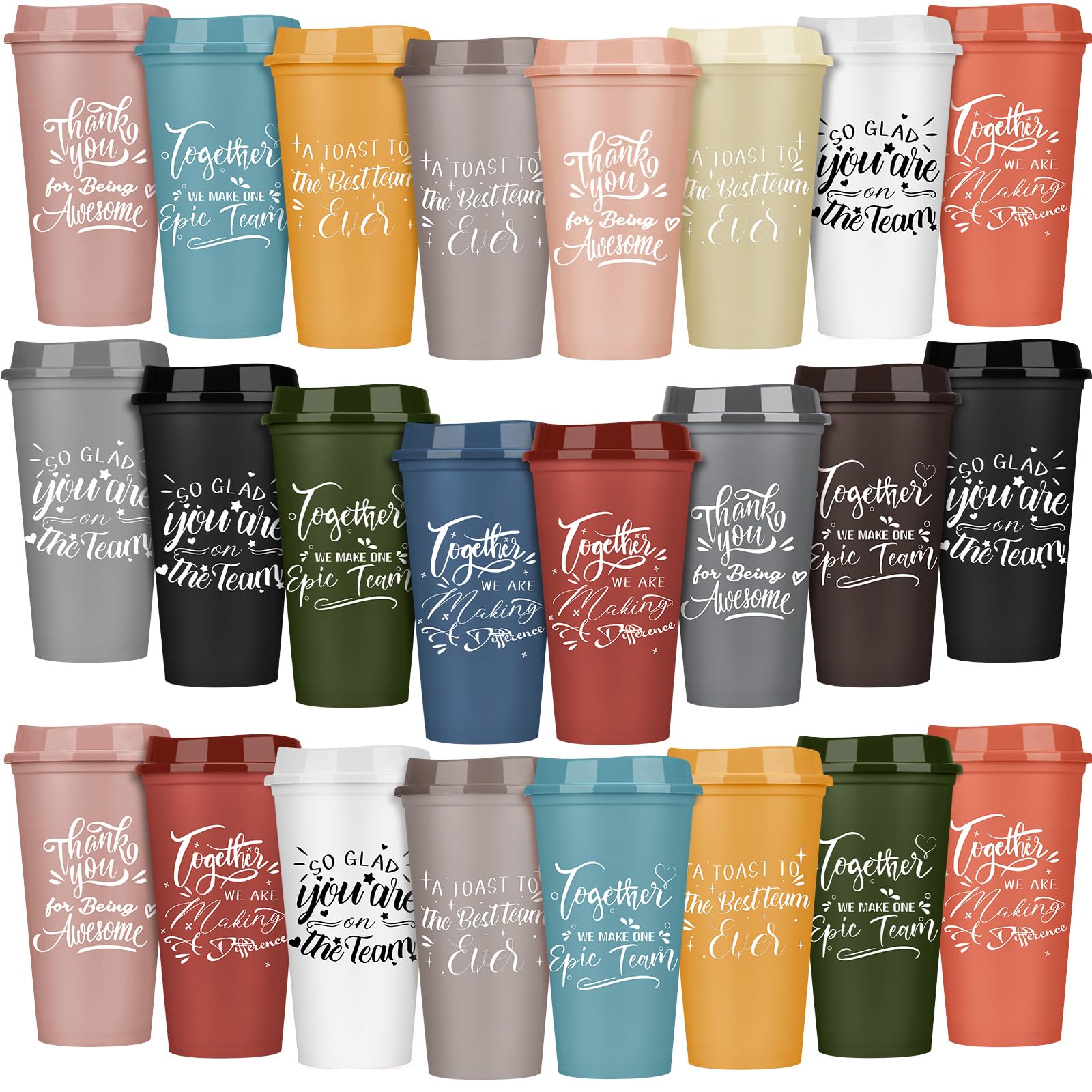 Pickmesh taza plástica 16oz con tapa, ideal para café diario en la oficina.