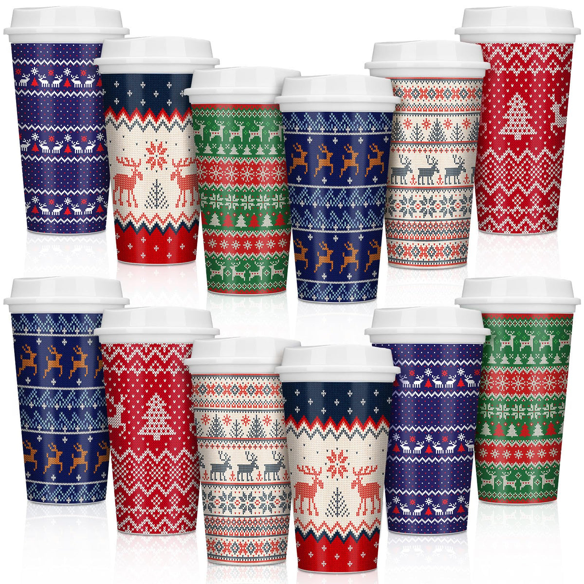 Pickmesh tazas navideñas de 16 onzas para café, listas para regalo y uso diario.