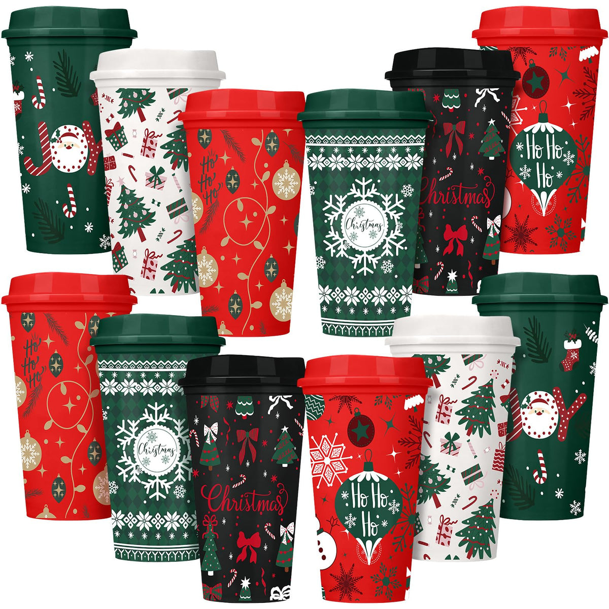 Pickmesh tazas navidad 16oz con tapa, ideales para café caliente diario