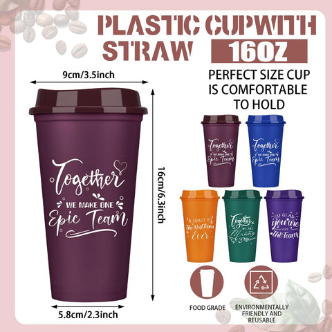 Pickmesh tazas plástico 16oz con diseño inspirador para motivar al equipo