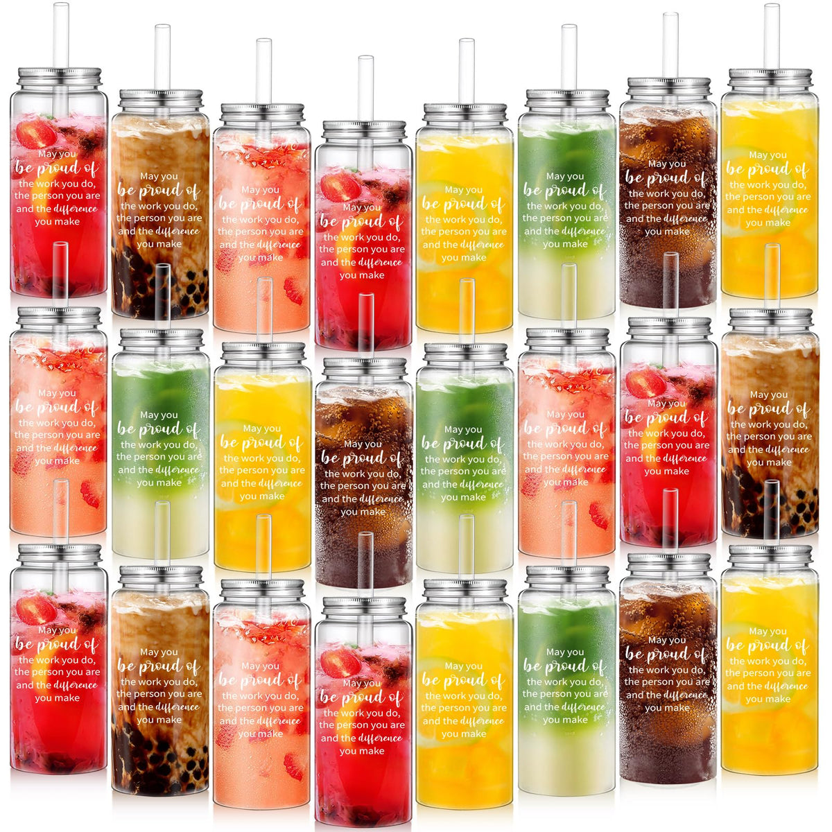 Vasos Pickmesh de 24 unidades con diseños inspiradores para agradecer al equipo.