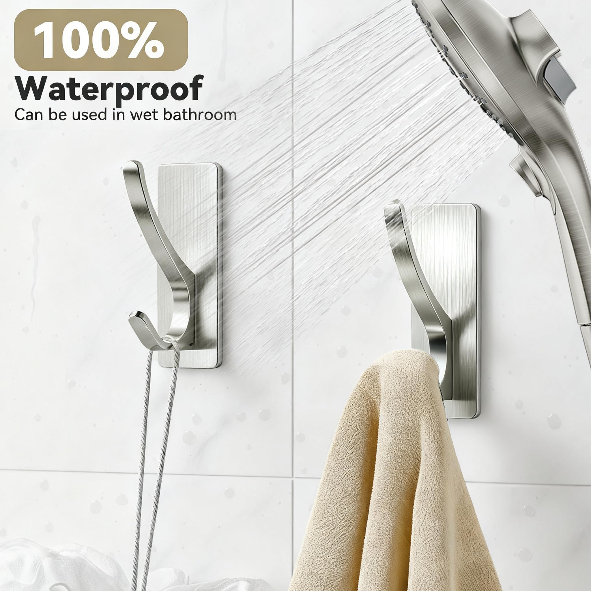 Pickpiff gancho adhesivo para toallas de baño, instalación rápida.