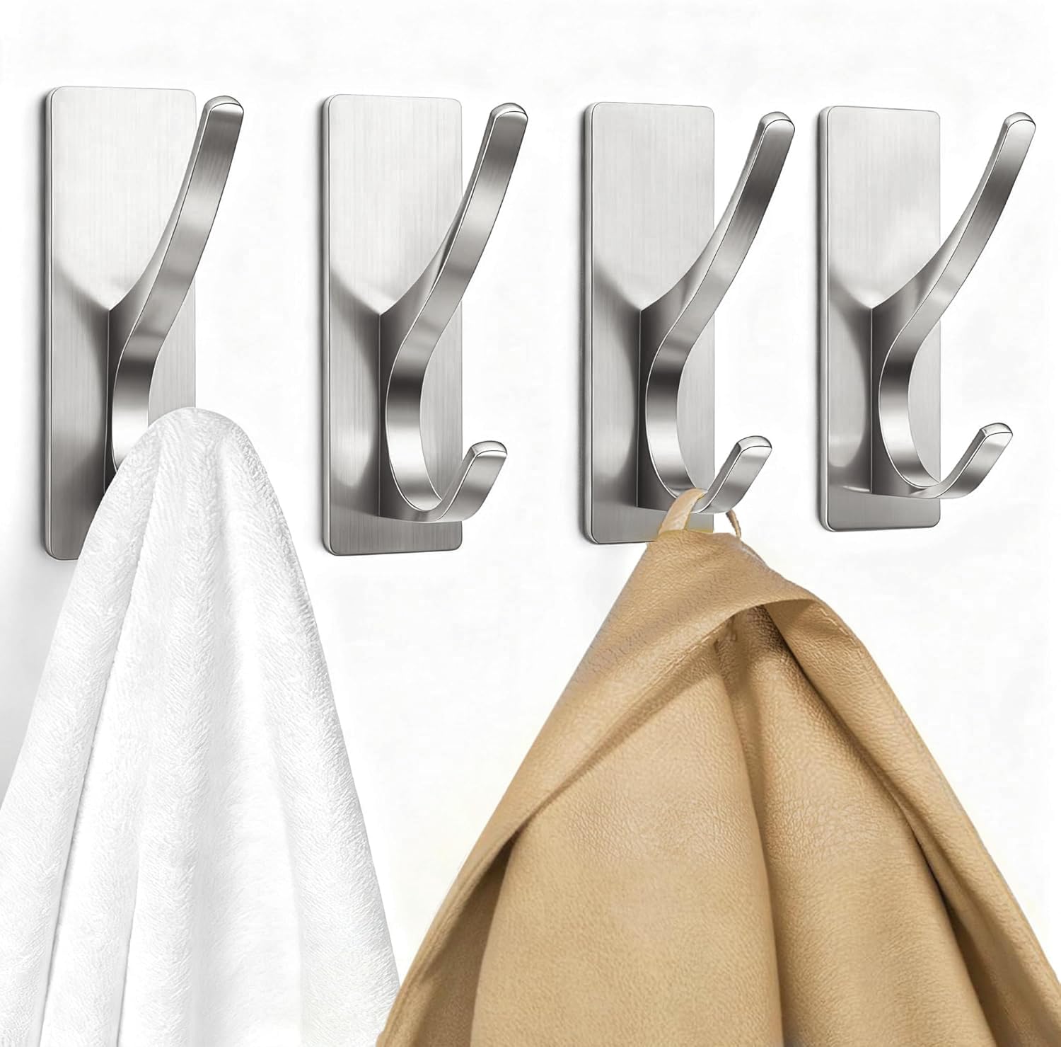 Ganchos Pickpiff de pared, acero inoxidable cepillado, duraderos para uso diario.