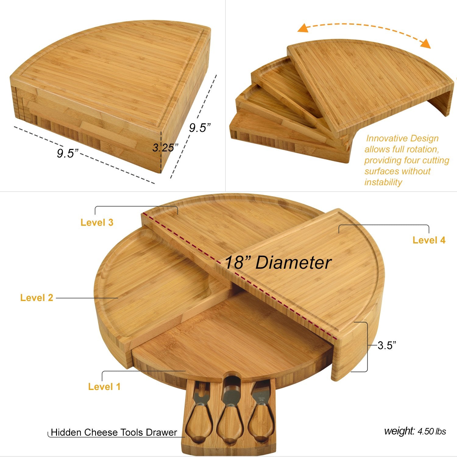Cajón integrado con juego de cuchillos para queso, de Picnic at Ascot