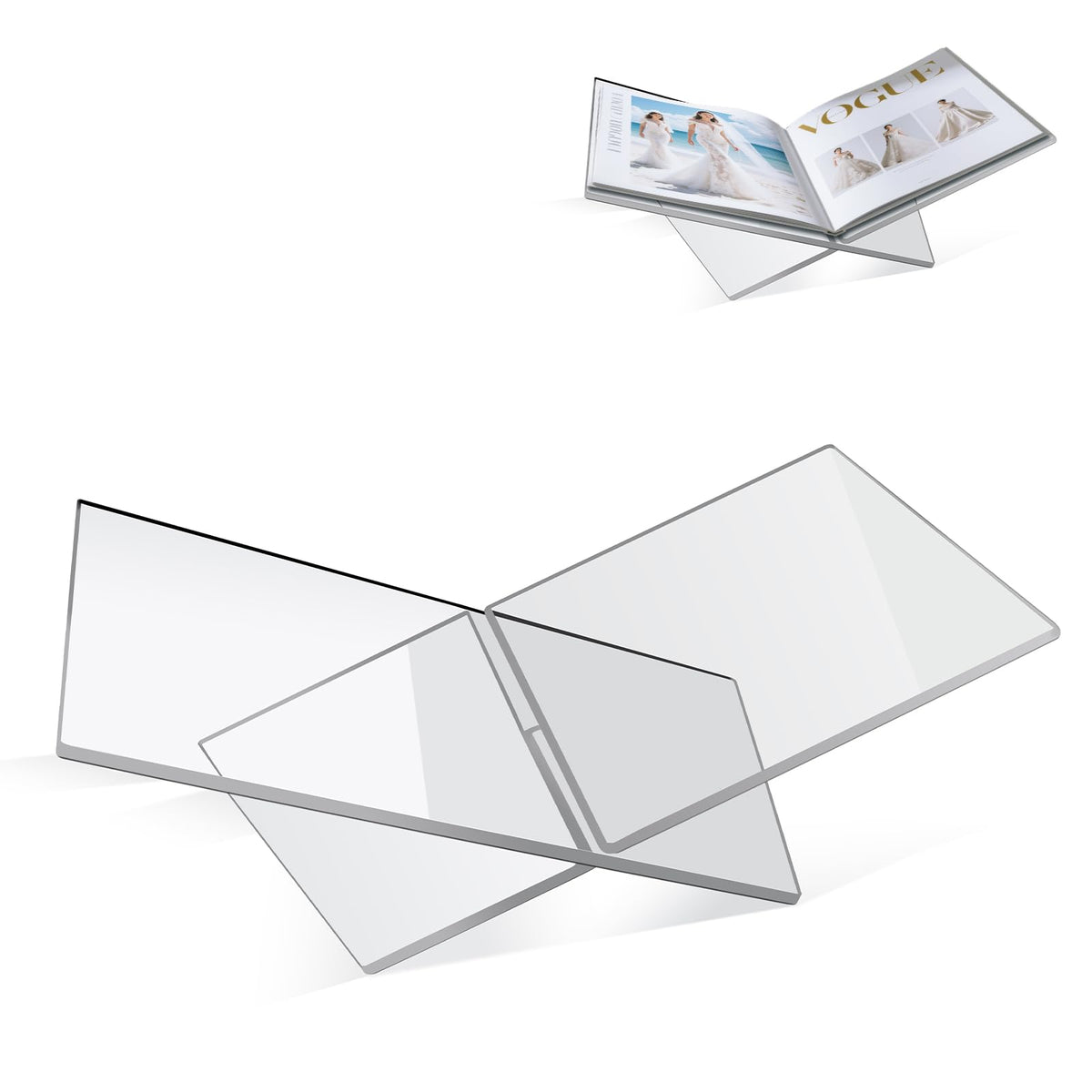 PIDINUK soporte libro acrílico transparente, ideal para libros grandes en mesa de centro