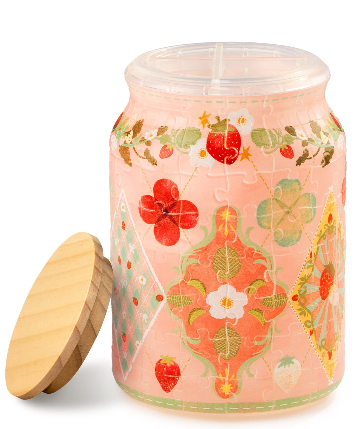 PieceRelax frasco rompecabezas 3D con 128 piezas para juego y decoración.