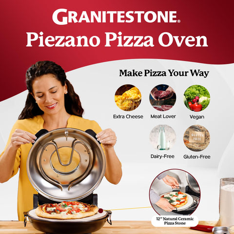 PIEZANO Horno de 800°F para pizza, bordes dorados en minutos