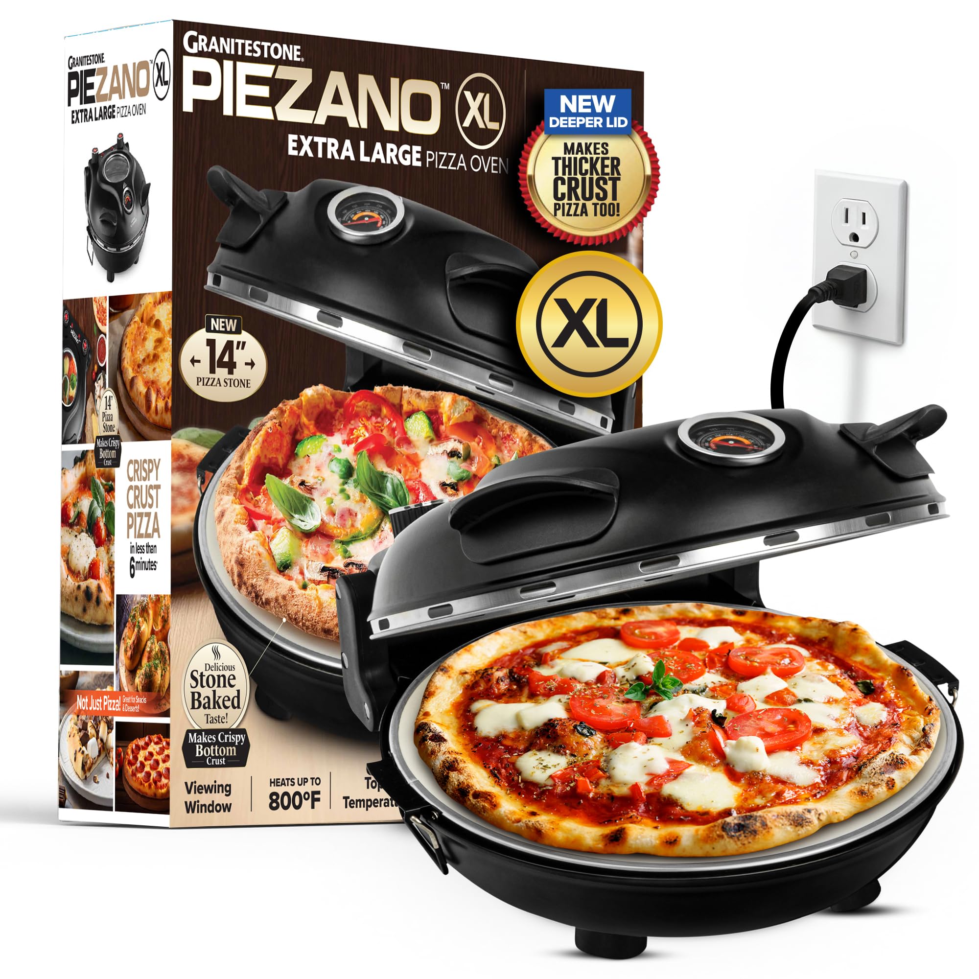 PIEZANO XL: piedra para pizza de 14 pulgadas que favorece una corteza crujiente.