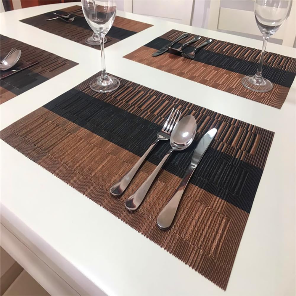 PIGCHCY conjunto de 4 manteles, estilo marrón elegante para mesa
