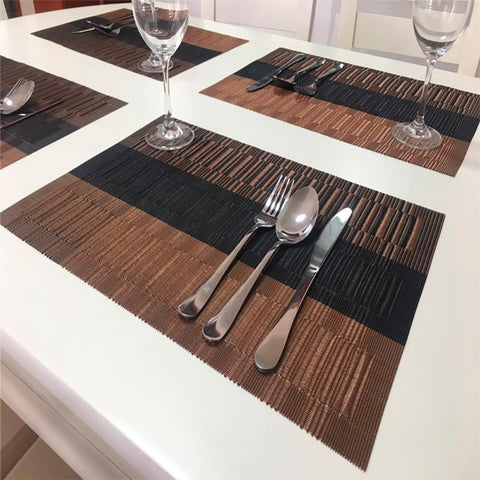 PIGCHCY conjunto de 4 manteles, estilo marrón elegante para mesa