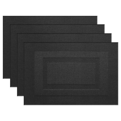 Manteles individuales Pigchcy negros para mesa elegante y protegida.