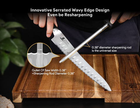 Cuchillo Piklohas con borde serrado innovador para pan, mayor precisión.