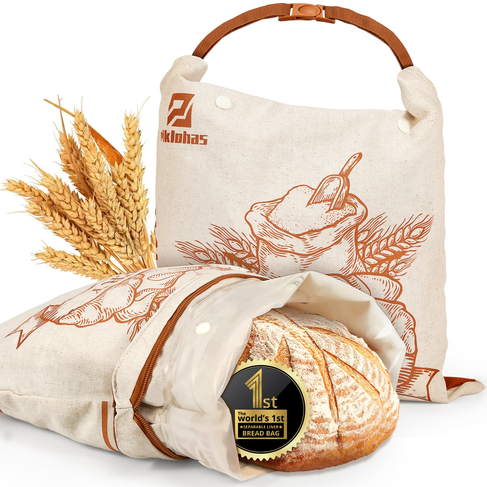 Bolsa Piklohas con revestimiento interior removible para facilitar la limpieza y reutilización.