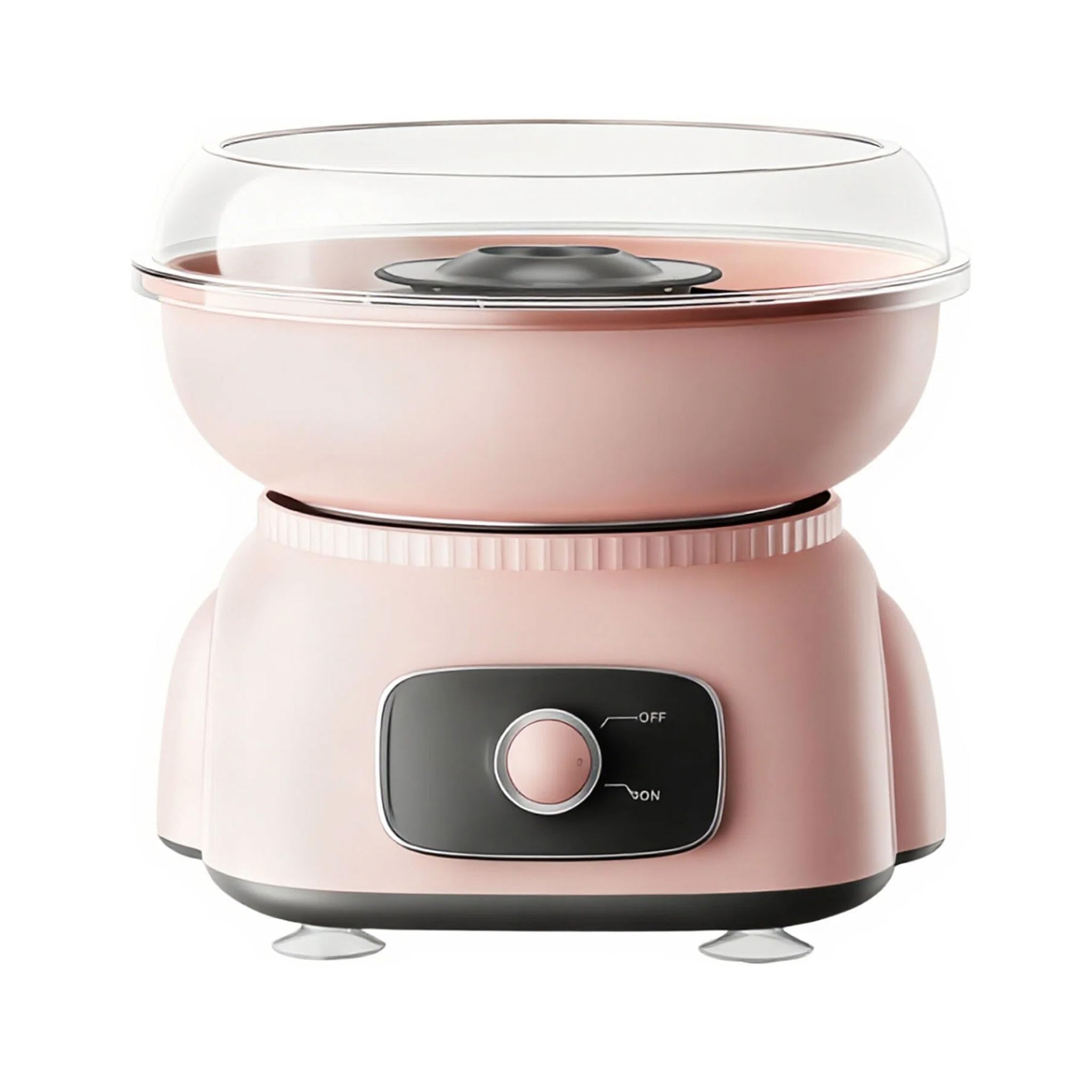 PilavAloo máquina algodón de azúcar mini rosa, ideal para reuniones familiares en casa.