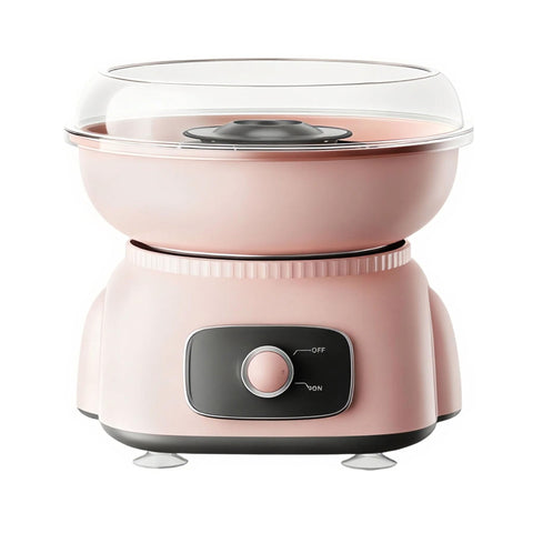 PilavAloo máquina algodón de azúcar mini rosa, ideal para reuniones familiares en casa.